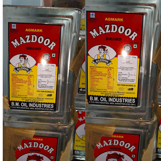 Mazdoor Mustard Oil 15kg Tin