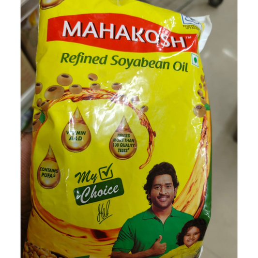 MAHAKOSH REFINED SOYABEAN OIL 1L POUCH (12PCS/BOX) - Rs 76/L