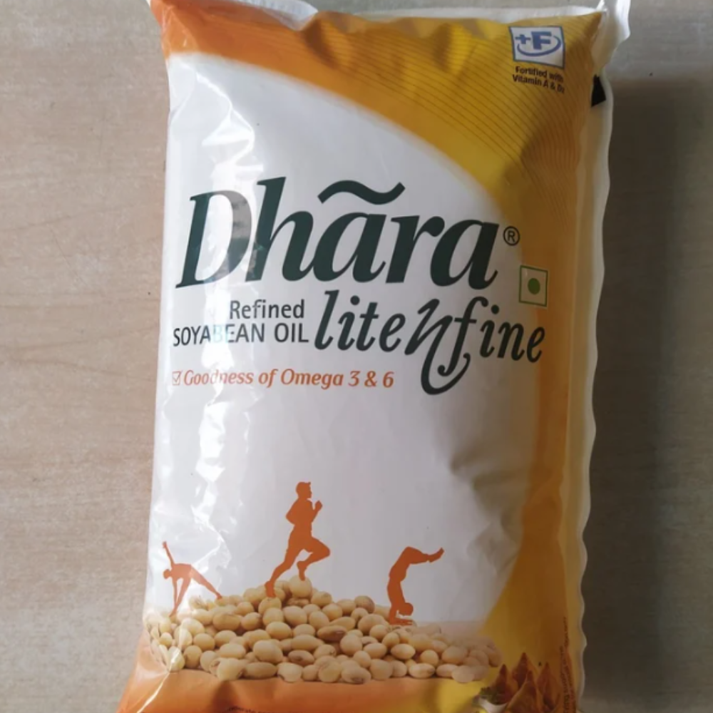 Dhara Soyabean Oil 1L Pouch (12pcs/Box) - Rs 81/L