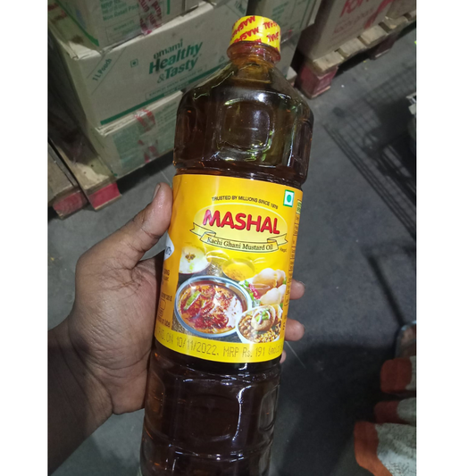 Mashal Kachi Ghani Mustard Oil 1 L (15Pcs/Box) - Rs 95/L