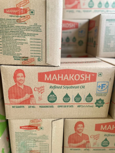 MAHAKOSH REFINED SOYABEAN OIL 1L POUCH (12PCS/BOX) - Rs 76/L